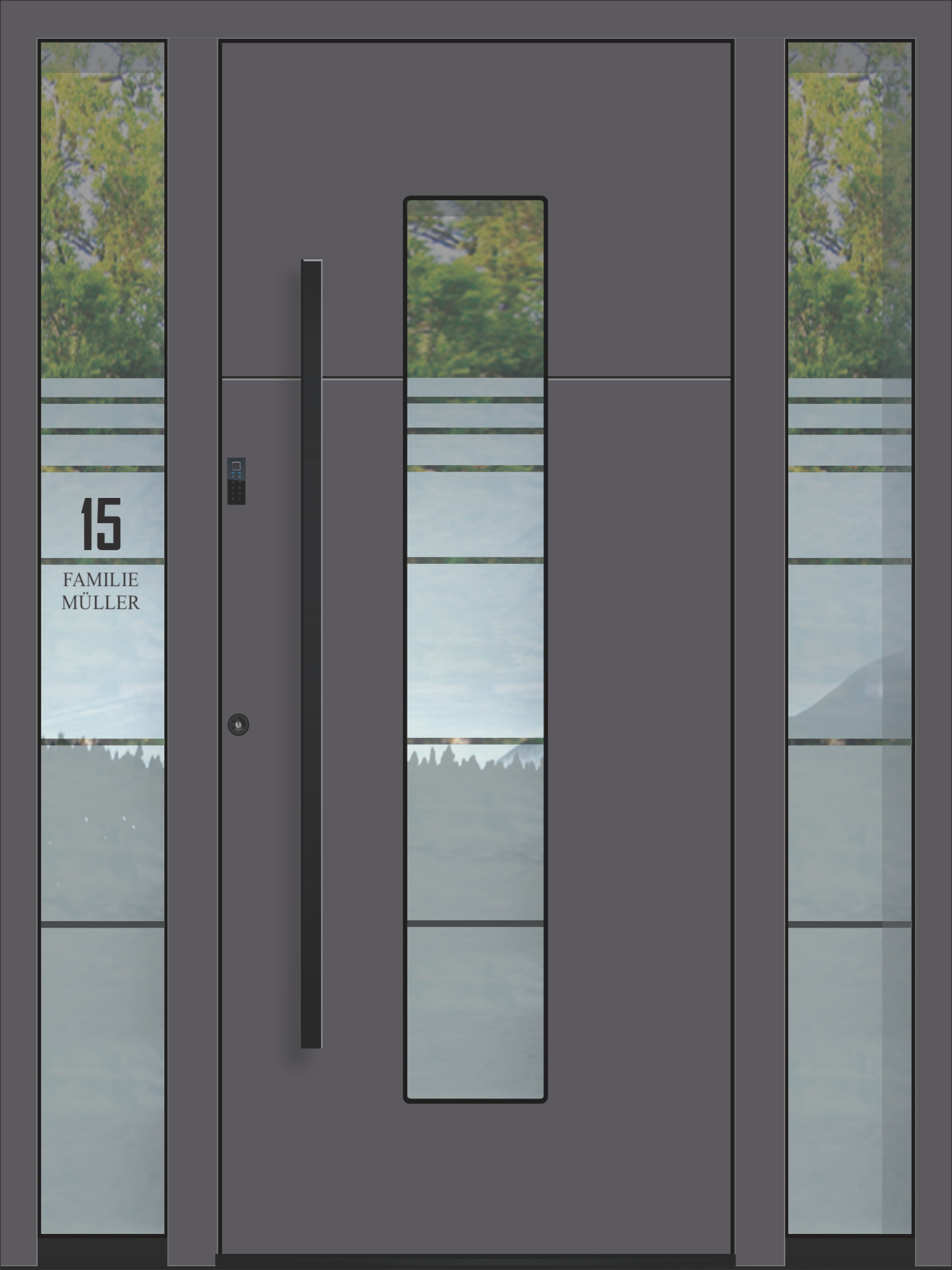 INOTHERM TREND Serie Haustür anthrazit mit Seitenteilen